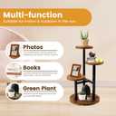 GEEBOBO 3 Tier Plant Stand Indoor, Metal Wood Plant Stands For Indoor Plants Multiple, Corner Tiered Flower Plants Shelf Stand for Living Room Bedroom, Brown
