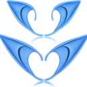 FRESHME Brown Tan Dark Elf Ears - Halloween Renaissance LARP Masquerade Fairy Cosplay Ears for Black Skin (G - Blue Elf Ears)