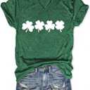 St Patricks Day Shirt Women, Prone to Shenanigans and Malarkey Shirts V Neck St. Patrick's Day Short Sleeve Tops (Large)