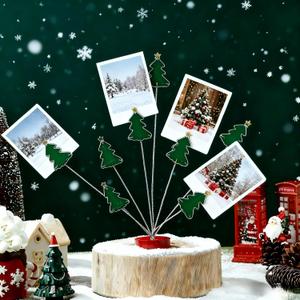 Christmas Photo Tree Holder Clip 8 Branch Gift Card Clips Tree Picture Frame Holder Christmas Table Centerpiece for Memo Paper Note Photo Decorations
