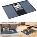 URMONA Waterproof Silicone Under Sink Mat 28'' x 22'' Shelf Liner for Kitchen and Bathroom, Cabinet and Counter Protector, Storage and Organizers, Litter Mat, Pet Cat Puppy Essentials(Dark Grey)