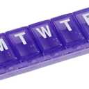 EZY DOSE Weekly (7-Day) Pill Planner, Medicine Case, Vitamin Organizer Box, Large Locking Compartments to Secure Prescription Medication and Prevent Accidental Spilling, Purple