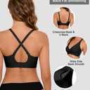 ULTREAGLE Wireless Bras for Women Bralettes - Womens Seamless Low Cut Deep V Bra No Underwire Padded Tshirt Bras (Black, XL)