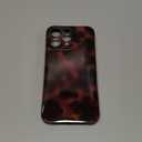 NITITOP Compatible with iPhone 15 Pro Max Case with Wrist Strap Cute Stylish Leopard Aesthetic Tortoise Amber Design for Women Girls Men Soft TPU Shockproof Protective Cover - Brown