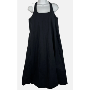 Maeve Anthropologie Black Sleeveless Bubble Hem Trapeze Midi Dress Pockets S