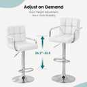 OLIXIS Swivel Bar Stools Set of 2, PU Leather Counter Height Stool with Arm, 2pc