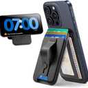 ESR for MagSafe Wallet Stand with Grip, RFID Blocking, MagSafe Ring Included, 5 Cards Holder for Phone Case, Magnetic Wallet for iPhone 17e/17/16/15/14/13/12 (Not for mini), Selected Samsung, Black