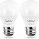 YukiHalu, A15 Appliance Light Bulb, 60W Equivalent for Range Hood/Refrigerator Light Bulb/Ceiling Fan Light, 600 Lumens 7W 120V 2700k Soft White E26 Base, Waterproof, Not Dimmable, 2-Pack