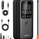 Tire Inflator Portable Air Compressor, 3X Fast Air Pump for Car Tires, 150PSI Electric Tire Pump with Digital Pressure Gauge, LED Light, Bike Pump, Motorcycle, Ball, Car Accessories