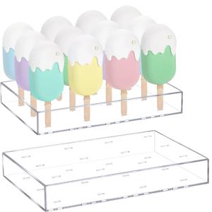 Gejoy 2 Pcs Cakesicle Stand Display Acrylic Cake Pop Stand Reusable Cake Pop Holder Clear Lollipop Holder 