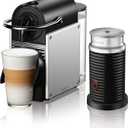 Nespresso Pixie Coffee and Espresso Machine by De'Longhi with Milk Frother, Aluminum, 34 ounces