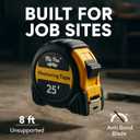 Mr. Pen- Retractable Tape Measure 25 ft, Yellow, Easy Read, Steel Retractable Measuring Tape with Fractions, Ideal for Construction & DIY Projects