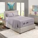 Nestl King Size Sheet Set, 4 Piece Extra Deep Pocket (18-24 inches), Microfiber, Hotel Luxury, Soft, Breathable, Wrinkle-Free, Easy to Care, Grey Lavender