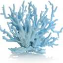 Gigicloud Artificial Aquatic Plants Fish Tank Fake Coral Multi-Purpose Pollution-Free Simulation Water Grass Small Aquarium Plants Artificial Aquarium Decoration (Ct107-pvc Blue)