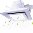 Bathroom Fan with LED Light, Square Ceiling Mount Quiet Fan for Shower/Bathroom/Office/Home/Restroom1.0 Sones 110 CFM 110V 4" Duct, White