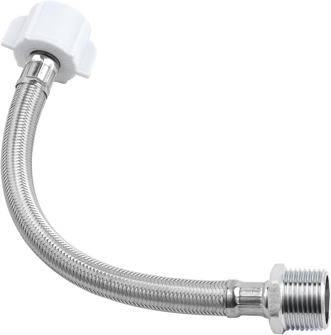 THU9090R Toilet Extension Hose 8 Inches Compatible with TOTO C110/E200/S300/S400 Wash Lets, 7/8 Male Connect to T adapter of Bidet/Diaper sprayer-7/8 Female Connect Ballcock Pipe of Toilet Tank