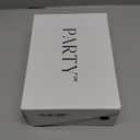 PARTY Women's Open Toe Ankle Strap Low Block Chunky Heels Sandals (5.5, White Pu B)