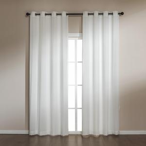 Amazon Basics Chenille Room Darkening Curtains, Light Filtering Window Drapes for Bedroom and Living Room, 2-Panel Set with Grommets, 52" W × 95" L, White Classic