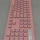 Wireless Keyboard and Mouse Backlit, Quiet Light Up Keys, Tilt Legs, Sleep Mode - Rechargeable USB Cordless Combo for Computer, iMac, PC, Laptop - by SABLUTE (Rose Pink)