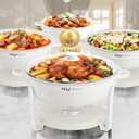 Femchic 9QT White Chafing Dishes for Buffet, 4 Pack Maifanite-Coated Chafer