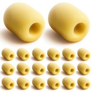 Lnngub 20 Pcs Mini Size Headset Windscreen Microphone Foam Cover Mini Lapel Headset Microphone Covers Foam Headsets Mic Foams Cover Small Lapel Mic Sponge Pop Filter Replacement for Noise Reduction
