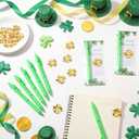 Marspark 40 Sets St. Patrick's Day Gifts Bulk Good Luck Tokens Luck Charms Green Pens and Irish Blessing Poem Cards Irish Party Favors for Family Coworkers Teachers (Golden)