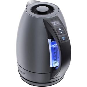 Chefman Electric Tea Kettle, 1.8 Liter Hot Water Electric Kettle Temperature Control Water Boiler with 5 Presets, Tri-Colored LED Lights, Keep Warm, Automatic Shutoff, Grey