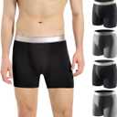 Carer Mens Incontinence Underwear Washable 150ml Absorbent Leak Proof Underwear for Men Bladder Leak with Front Fly Reusable Mens Urinary Incontinence Boxer Briefs 4pk XL (2 Black/2 Gray)