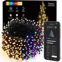 BrizLabs Smart Christmas Lights, 196.8FT 600 LED Color Changing Christmas Lights with APP/Voice Control, Warm White Multicolor Xmas Fairy Lights Music Sync Tree Lights Dimmable for Indoor Outdoor Home