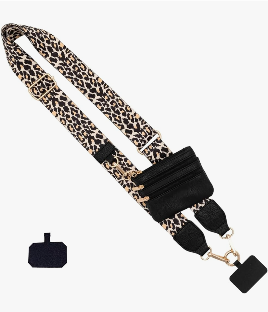 Clip And Go Strap For Phone With Wallet,Phone Strap With Zippered Pouch,Phone Strap Crossbody 2 Pack