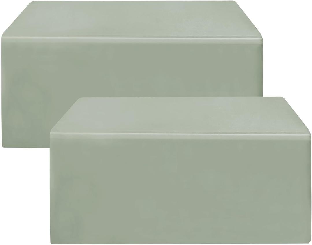 HolidayIdeas Fitted Table Covers for 6 Foot Tables - 72 x 30 Inch - 2 Pack Rectangle Table Clothes Polyester Fabric Table Cover for Folding Table, Parties, Holiday Dinner, Trade Show (Sage Green)
