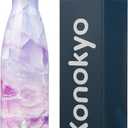 Insulated Water Bottles,17 oz Double Wall Stainless Steel Vacumm Metal Flask for Sports Travel,Marble Dawn