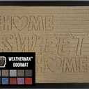 GORILLA GRIP 100% Waterproof All-Season WeatherMax Doormat, 47x35, US Designed Natural Rubber, Stain and Fade Resistant, Low Profile Indoor Outdoor Door Mats, Easy Clean Patio Mat, Home Sweet Home