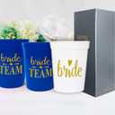 LADY&HOME Bachelorette Party Plastic Cups Bride Team Gifts Reusable Party Cups for Bridal Party(Navy Blue)