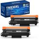 TN830XL Black Compatible Toner Cartridges Replacement for TN830 TN-830 TN 830 XL Toner Cartridges to Use with DCP-L2640DW HL-L2460DW HL-L2480DW MFC-L2820DW HL-L2400D HL-L2405W Printers (2 Packs)