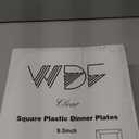 WDF 60PCS Clear Plastic Plates-9.5inch Square Disposable Plates - Premium Square Plastic Dinner Plates-Clear Dinner Plates Perfect for Wedding & Parties