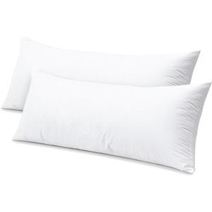 Artscope Synthetic Down Lumbar Pillow Insert, 14x36 Down Alternative Throw Pillow Insert. Ultra Soft Fluffy Sleeping Pillow with 100% Cotton Cover, Decorative Pillows Set of 2-White.