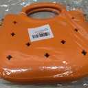 Small Rubber Beach Bag with Custom Charms & Strap for Girls & Women Cute Waterproof EVA Tote for Beach, Pool & Travel (Orange)