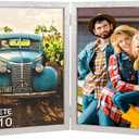AEVETE 8x10 Picture Frames Double Hinged Wood Folding Photo Frames Vertical with Plexiglass Front, Silver