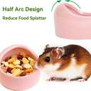 JSLZF Pet Bowl Ceramic Hamster Bowl Hamster Food Dish Prevent Knocking Over, Food Splashing and Chewing Feeding Dish for Gerbil Chinchilla Rat (2 PCS)