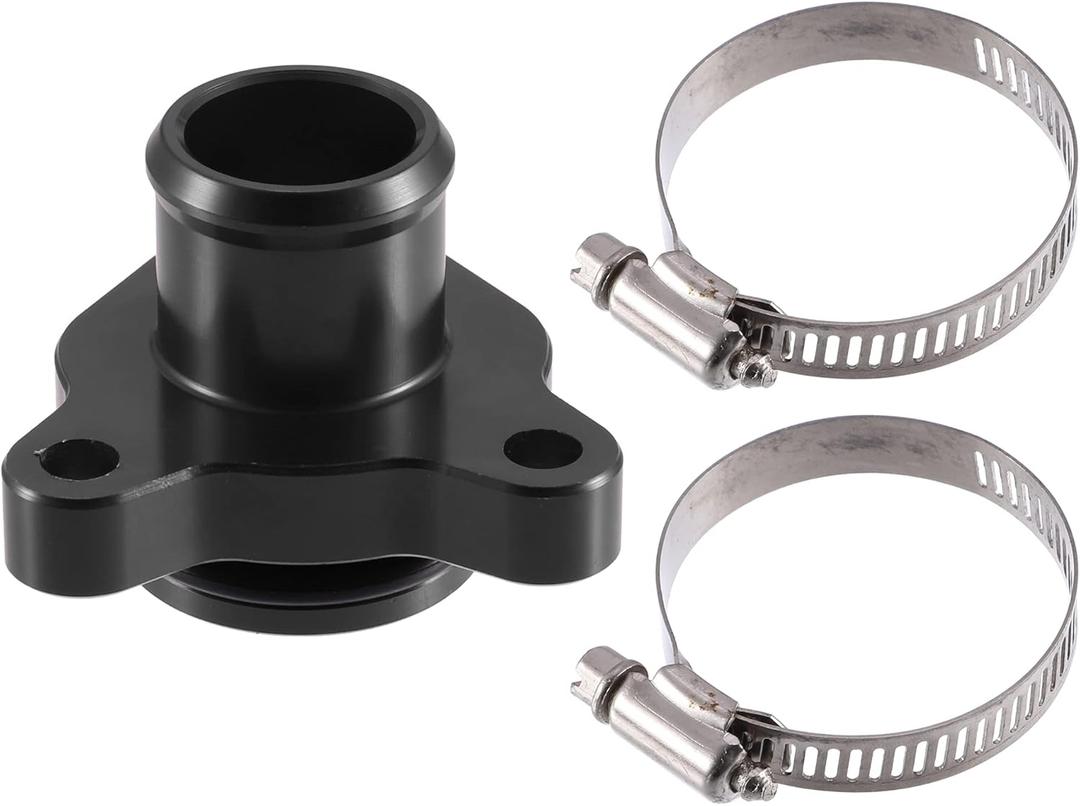 Water Hose Fitting 11537541992 - Car Engine Coolant Hose Fitting Clamp - for BMW 328i 335i 2007-2016 Aluminum Black with Clamp - 1 Set