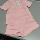 Veseacky Kids Pajamas Sets 100% Cotton ButtonDown Short Sleeve 2 Piece Pajamas Set Boys Girls Pjs (Pink, 120)