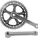WEERAS Fixed Gear Bicycle Crankset Single Speed 48T 130BCD 170mm Upgraded Material, Fully CNC Grinding (silver)
