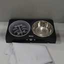 Elevated Dog Bowls, Dog Feeder with 1*Stainless Steel Dishes & 1*Slow Feeder Bowl, 5 Heights Adjustable Raised Stand for Medium Large, Food Dishes with Non-Slip Feet (Black)