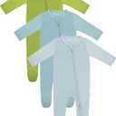 RRP Unisex Baby Footies Pajamas,Rayon Derived From Bamboo,Buttery Soft Sleep 'N Play PJs,2-Way Zipper Closure,9-1 Months