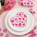 Landical 50 Pcs Valentine Heart Shaped Paper Napkins Galentine's Day Disposable Paper Guest Napkins Valentines Love Hearts Hand Towel for Ladies Celebration Bachelorette Party Table Supplies(Pink)