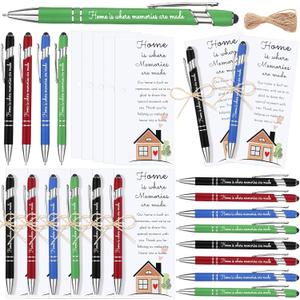 24 Sets Housewarming Party Favors for Guests Home Is Where Memories Are Made Metal Ballpoint Pen with Thank You Cards House Warming Return Gifts New Home Guests Souvenirs Party Decorations