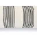 Hofdeco Modern Boho Moroccan Indoor Outdoor Body Lumbar Pillow Cover Only for Bed, Backyard, Couch, Sofa, Black White Stripe Tassels, 12"x40"