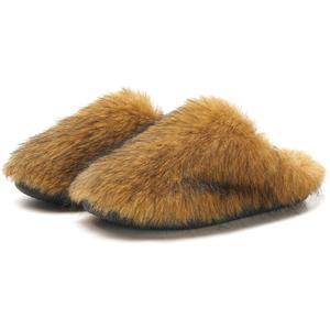 Fuzzy Plush Women's House Slipper Cozy Non-slip Bedroom Slipper for Women Furry Indoor Outdoor House Shoes (8-9, Yellow Black)