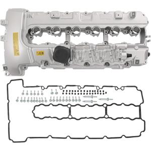 Upgraded Aluminum Engine Valve Cover with Gaskets 11127565284 Replacement for BMW 135I 335I 535I 740I 740Li M2 M235i M240i L6 Z4 X6 N54 Turbo 3.0L Valve Cover Kit Replace 264-936, 264936, 7565284